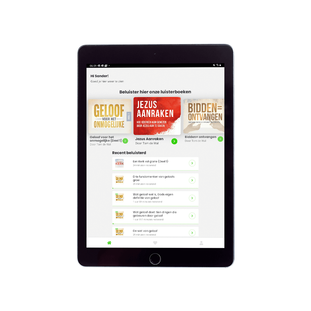 Christelijke luisterboeken app mockup - Computer